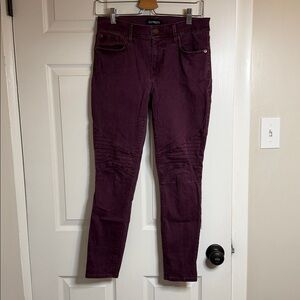 Express Deep Purple Moto Jeans